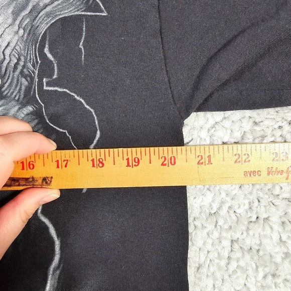 Liquid Blue Shirt Mens Large Black Archangel Grim Reaper Double Sided‎ Y2K - Picture 8 of 10